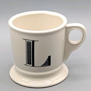 Anthropologie Monogram Mug L Coffee Cup Initial Black and White